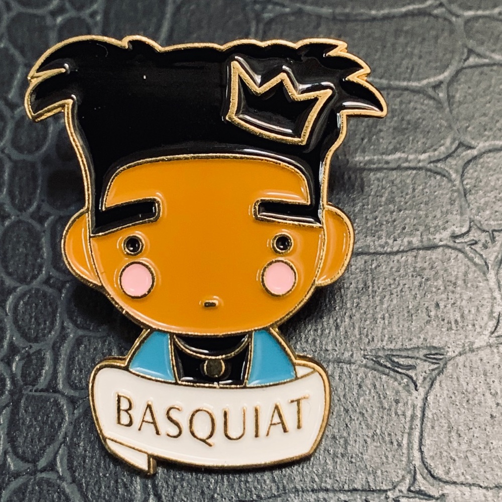 👁 HTF Jean-Michel Basquiat Enamel Pin Art Painter